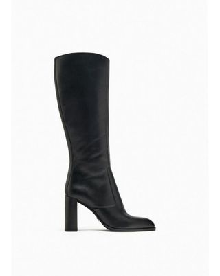 Botas altas de piel Zara