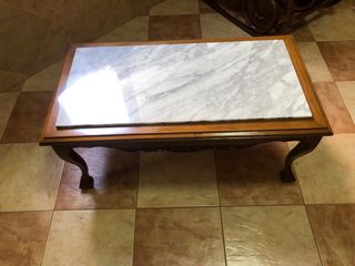 Mesa de centro madera y mármol