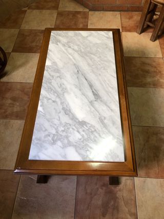 Mesa de centro madera y mármol