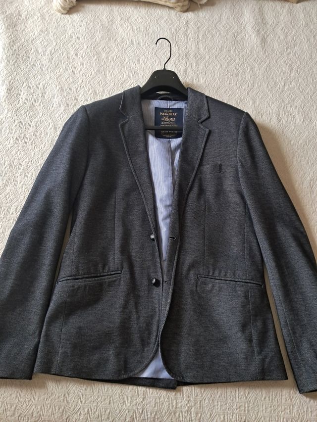 Chaqueta Americana Pull&Bear Gris Talla M