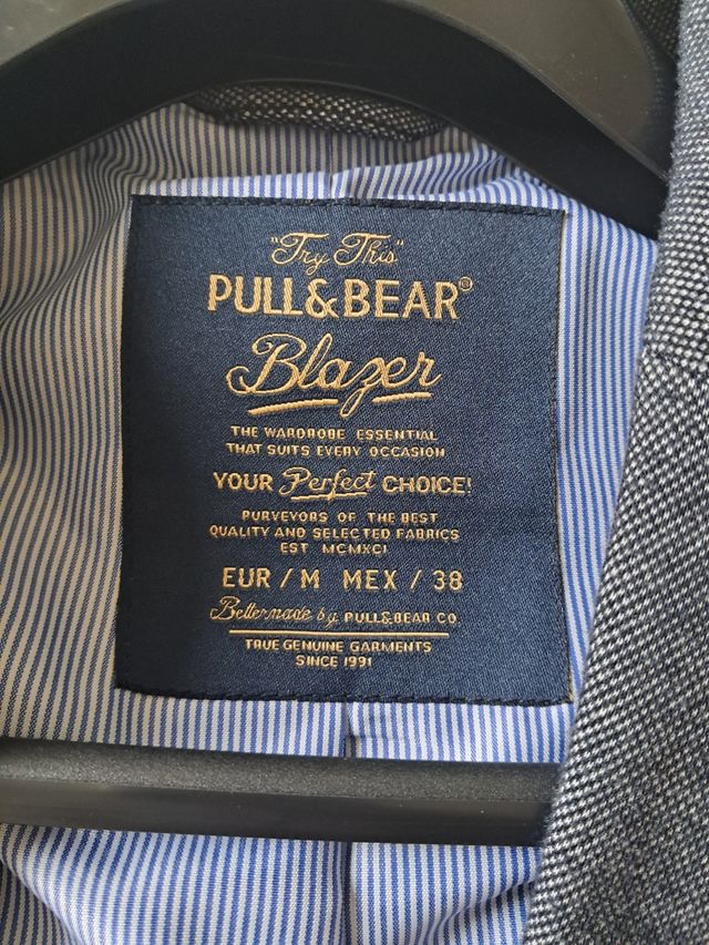 Chaqueta Americana Pull&Bear Gris Talla M