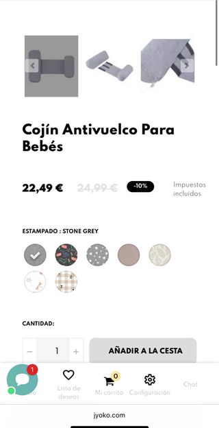 Cojín Antivuelco Para Bebés de Jyoko