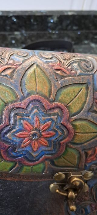 Bolso Cuero Vacuno Artesanal Argentino.
