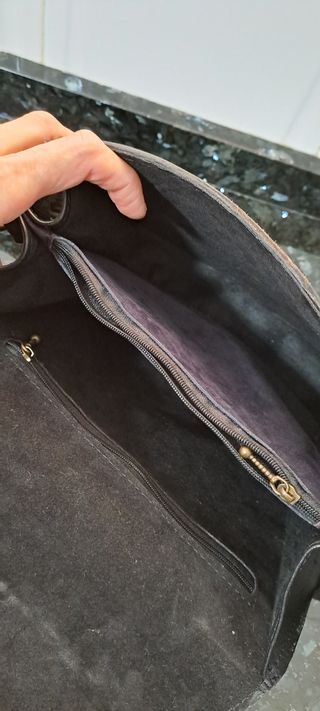 Bolso Cuero Vacuno Artesanal Argentino.

