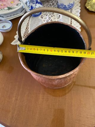 Caldero antiguo cobre y latón