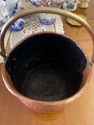 Caldero antiguo cobre y latón