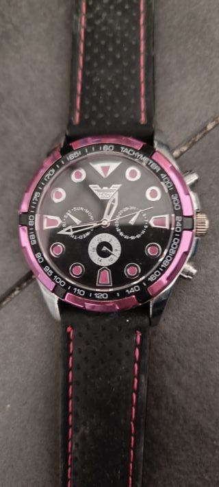 Reloj Armani Analógico Negro y Rosa