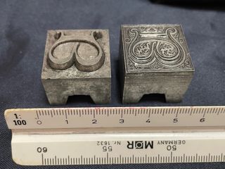 Lote tipos móviles de imprenta letras capitales B