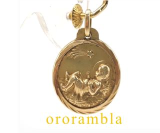 Medalla Oro 18k Niño Jesús / Ángel Guarda