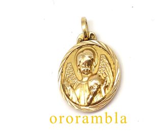 Medalla Oro 18k Niño Jesús / Ángel Guarda