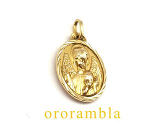 Medalla Oro 18k Niño Jesús / Ángel Guarda
