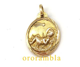 Medalla Oro 18k Niño Jesús / Ángel Guarda