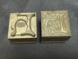 Lote tipos móviles de imprenta letras capitales H