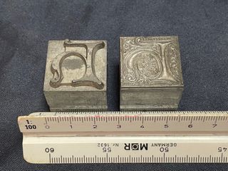 Lote tipos móviles de imprenta letras capitales H