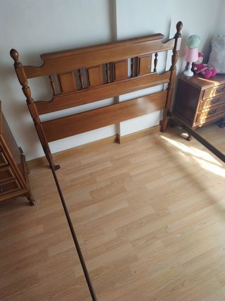 Cama 120cm Madera + Somier Pikolin