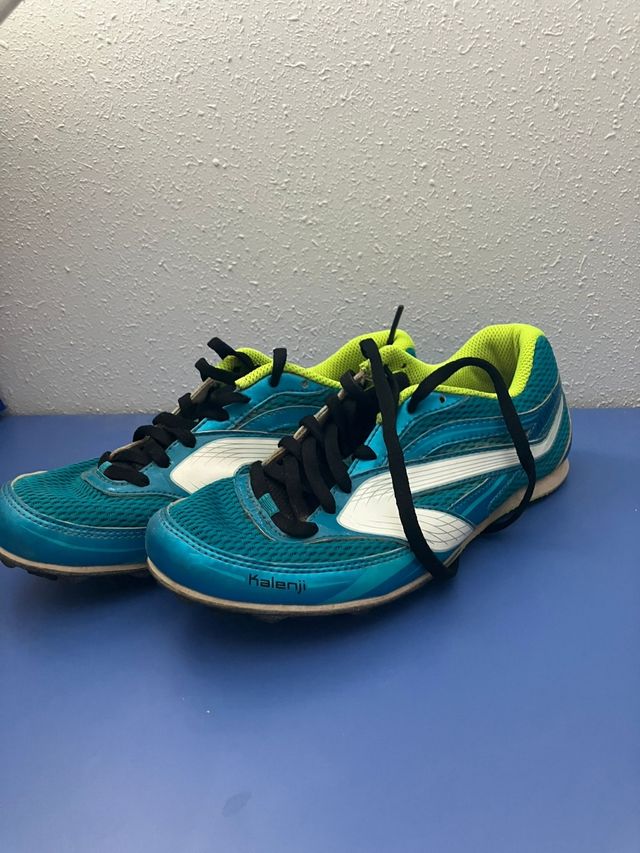 Zapatillas Atletismo Kalenji Verde/Azul para niño