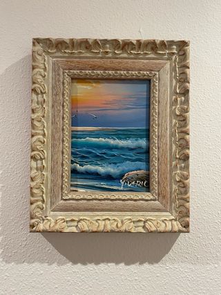 Cuadro de mar con olas y rocas