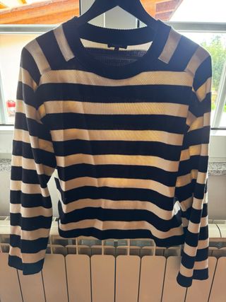 Jersey de rayas beige y negro