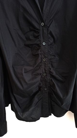 Camicia donna nera drappeggiata