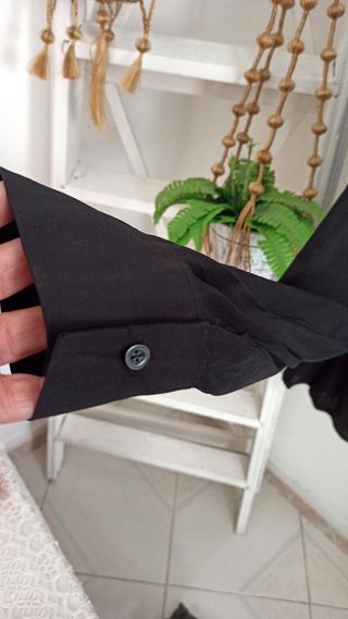 Camicia donna nera drappeggiata