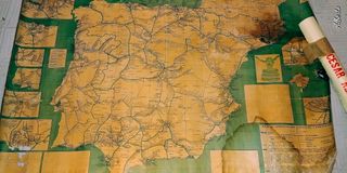 Mapa Ferrocarriles Españoles y Portugueses Antiguo