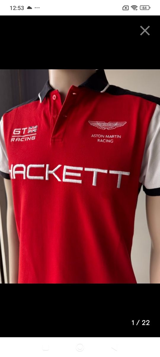 Polo Aston Martin Racing Algodón Rojo