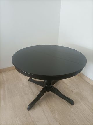 Mesa redonda extensible IKEA INGATORP negra