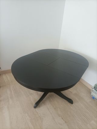 Mesa redonda extensible IKEA INGATORP negra