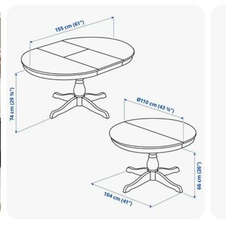 Mesa redonda extensible IKEA INGATORP negra