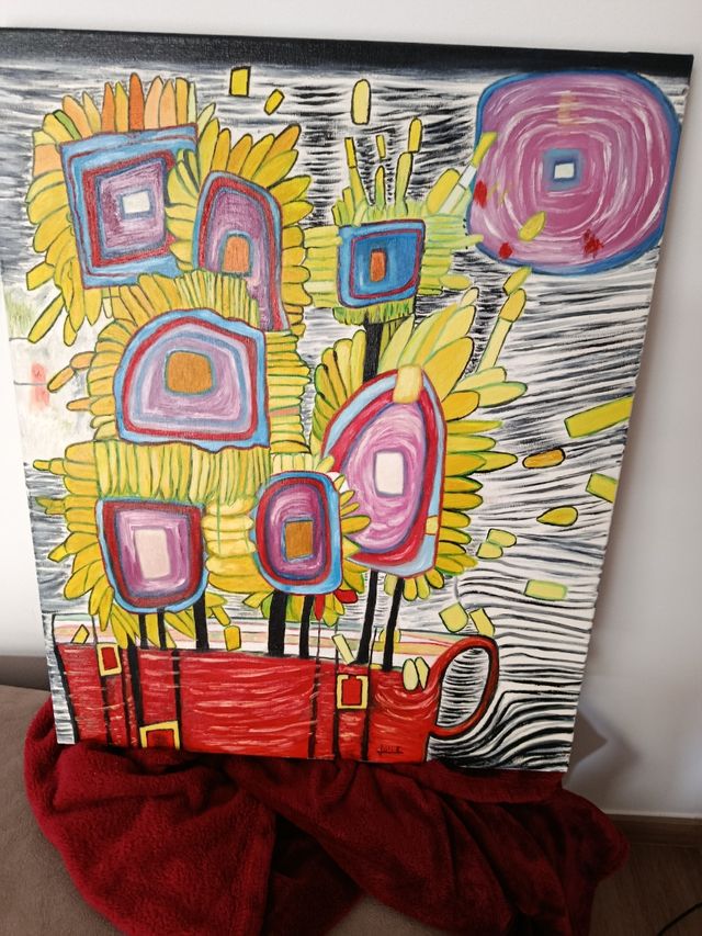 3 Cuadros Lienzo Acrílico Coloridos