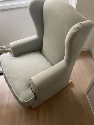 Sillón de lactancia azul aguamarina