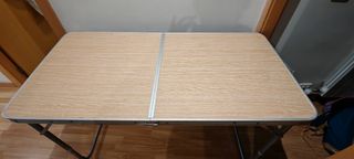 Mesa plegable camping madera y metal