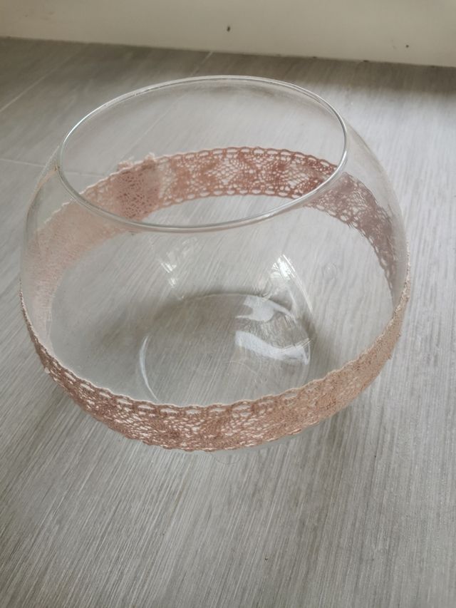 Pecera redonda de cristal