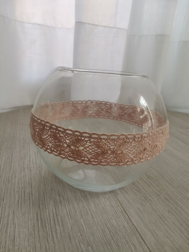 Pecera redonda de cristal