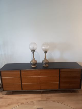 Lámparas de mesa antiguas doradas