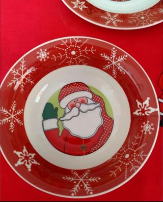 Vajilla de Porcelana con diseño de Papá Noel