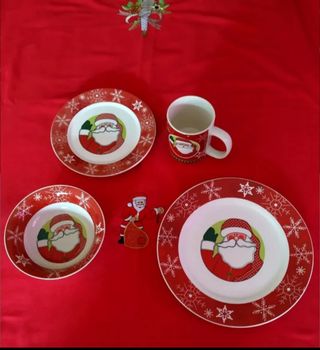 Vajilla de Porcelana con diseño de Papá Noel