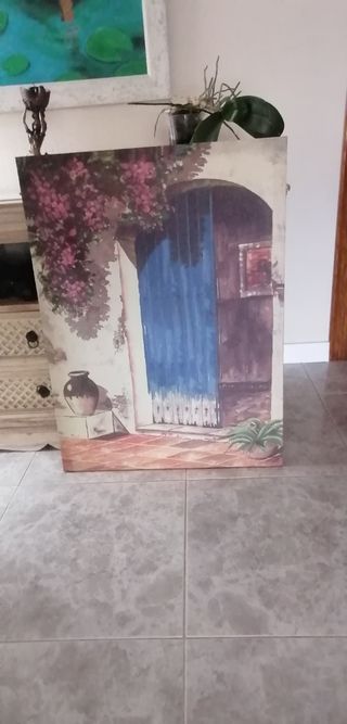 Cuadro Decorativo Grande Puerta Azul. 
