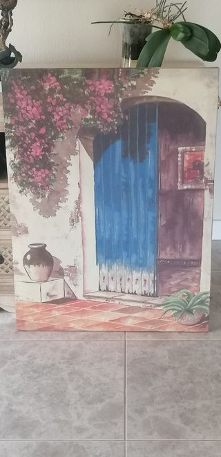 Cuadro Decorativo Grande Puerta Azul. 

