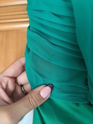 Vestido corto palabra de honor verde