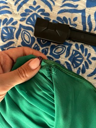 Vestido corto palabra de honor verde