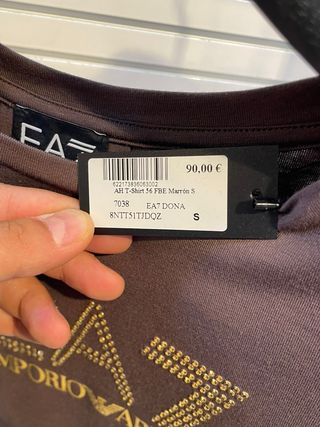 Camiseta EA7 Mujer Marrón