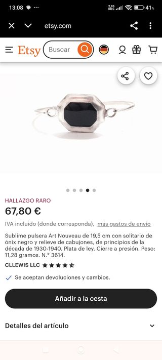 Pulsera Plata 925 con Piedra Onix Octogonal