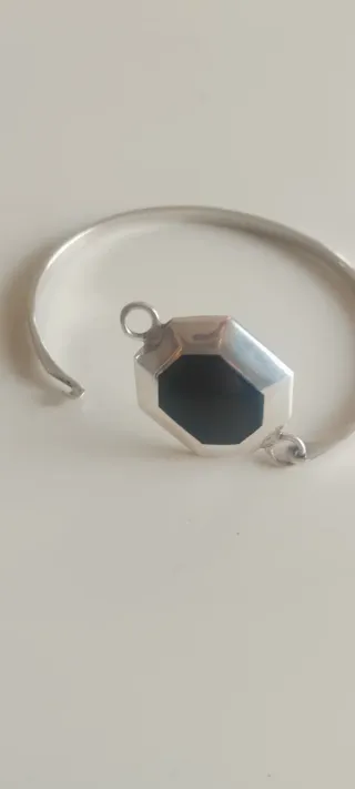 Pulsera Plata 925 con Piedra Onix Octogonal