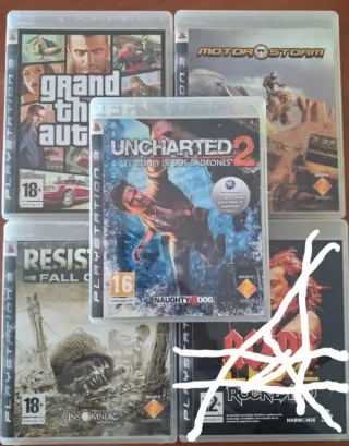 Lote 4 Juegos PS3: GTA, Uncharted, Motorstorm, R.F