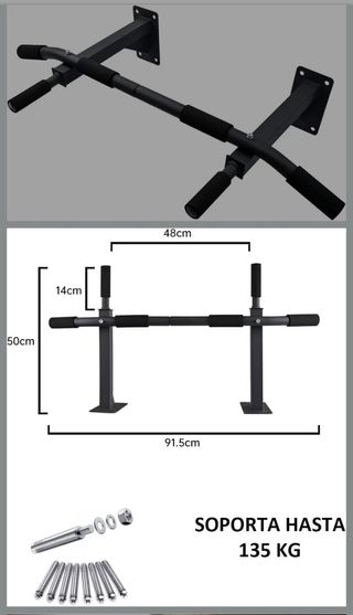 Barra Dominadas Pared 91.5cm Soporte 135kg