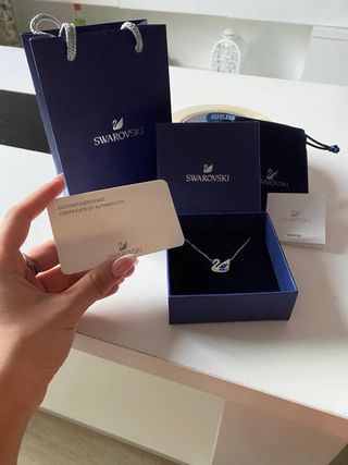 Collar Swarovski Cisne Azul Nuevo