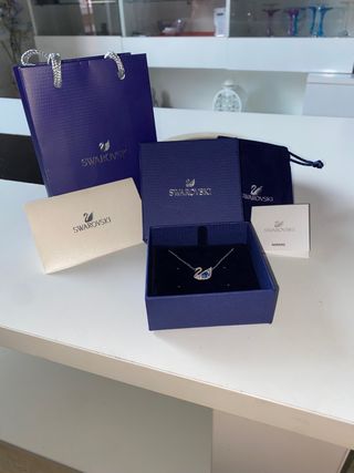 Collar Swarovski Cisne Azul Nuevo
