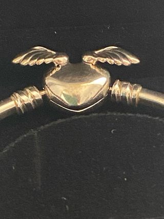 Pulsera Nueva Pandora Corazón Alas Plata