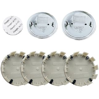 Kit 7 Emblemas LOGO BMW Blanco Negro TAPA BUJES